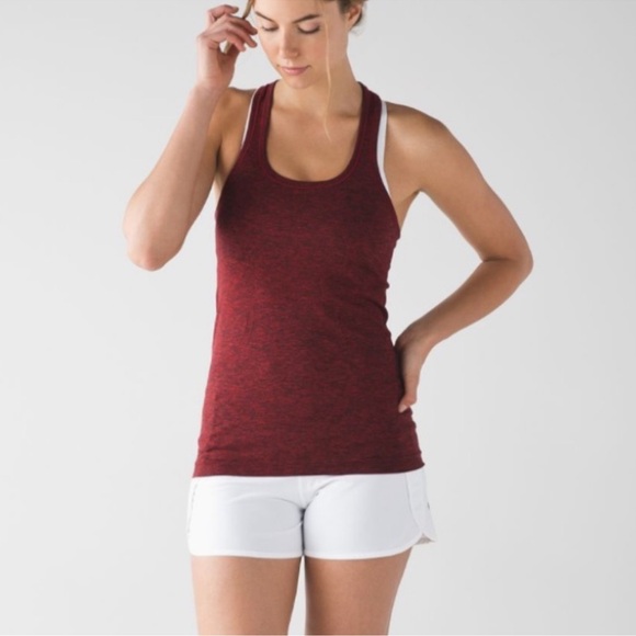 lululemon athletica Tops - Lululemon Swiftly Tech Racerback Top Women’s size 8 True Red / Black Tank